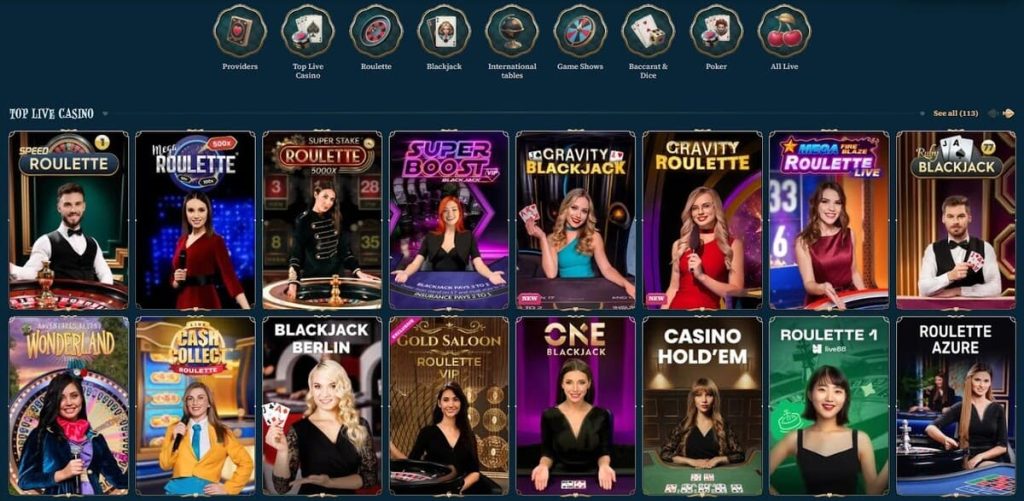 BetAlice Casino jeux live